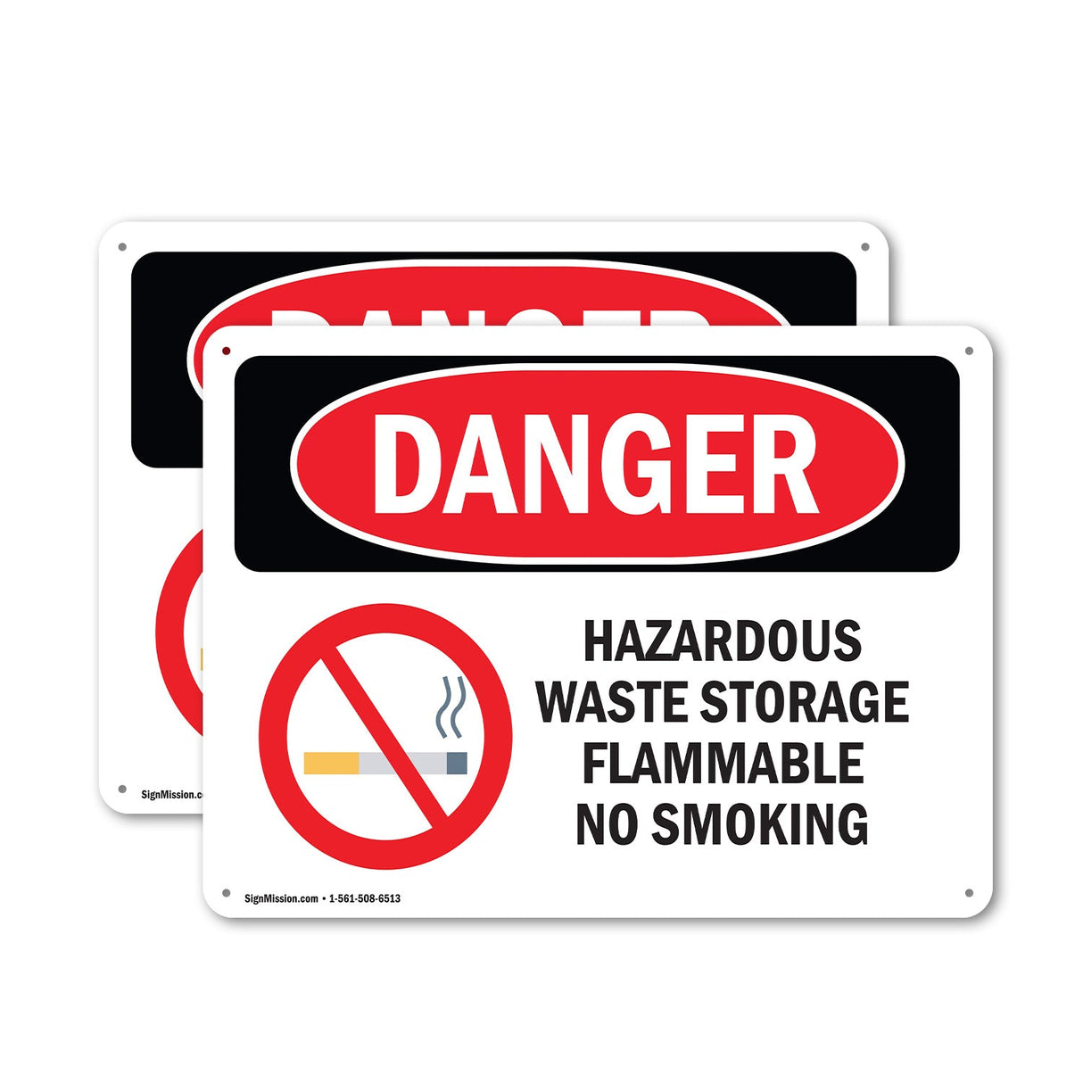 Hazardous Waste Storage Flammable No Smoking