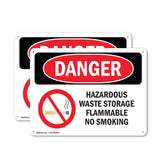 Hazardous Waste Storage Flammable No Smoking