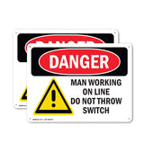 Man Working On Line Do Not Throw Switch