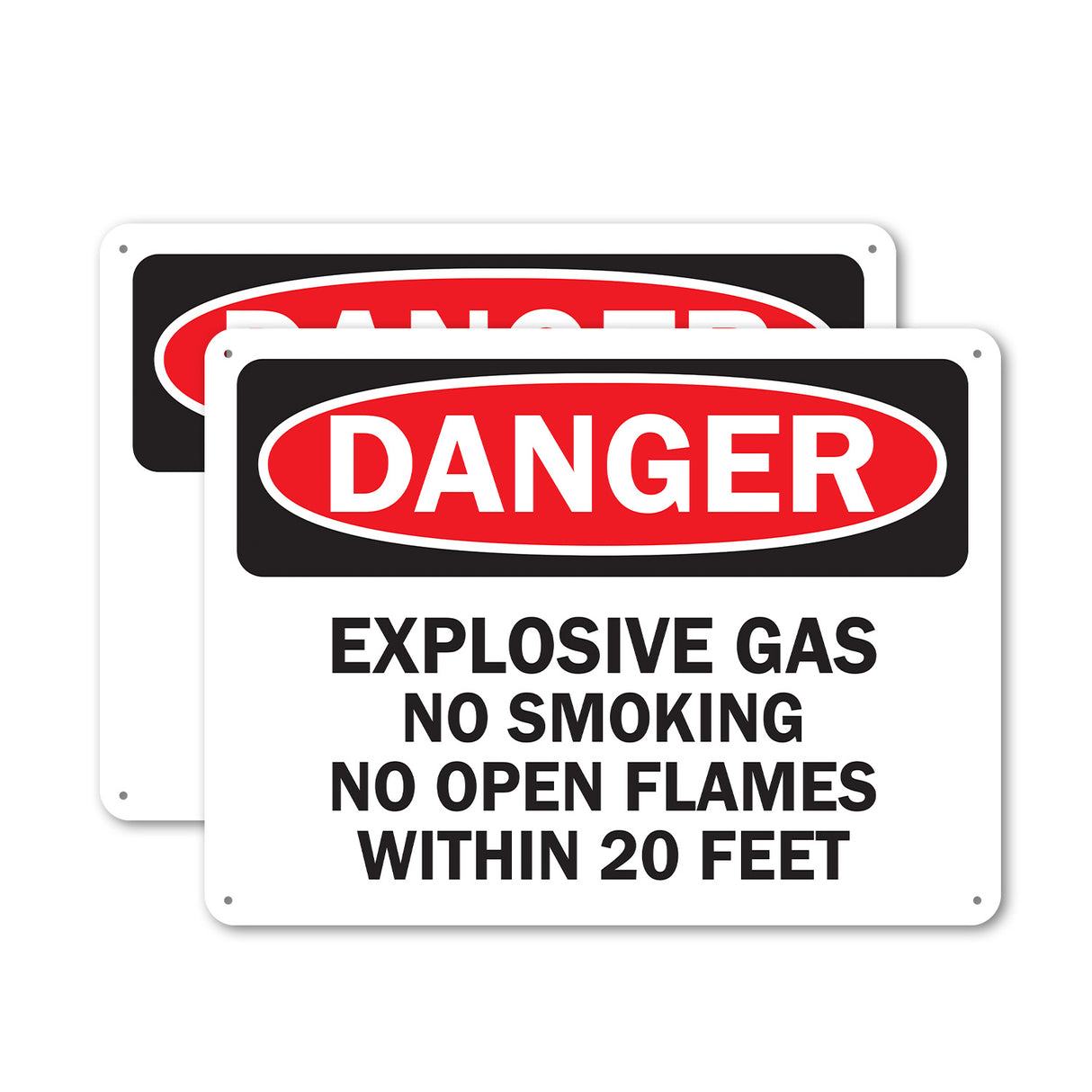 Explosive Gas No Smoking or Open Flames Within 20 Feet