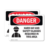 Hard Hat Safety Glasses Required In Area
