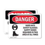Hard Hats Safety Glasses Shoes Required