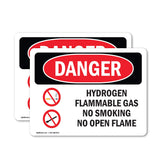 Hydrogen Flammable Gas No Smoking Open Flame