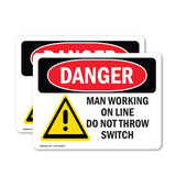 Man Working On Line Do Not Throw Switch