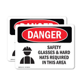 Safety Glasses And Hard Hats Required Symbol
