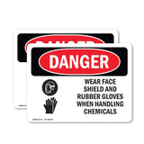 Wear Face Shield And Rubber Gloves Chemicals
