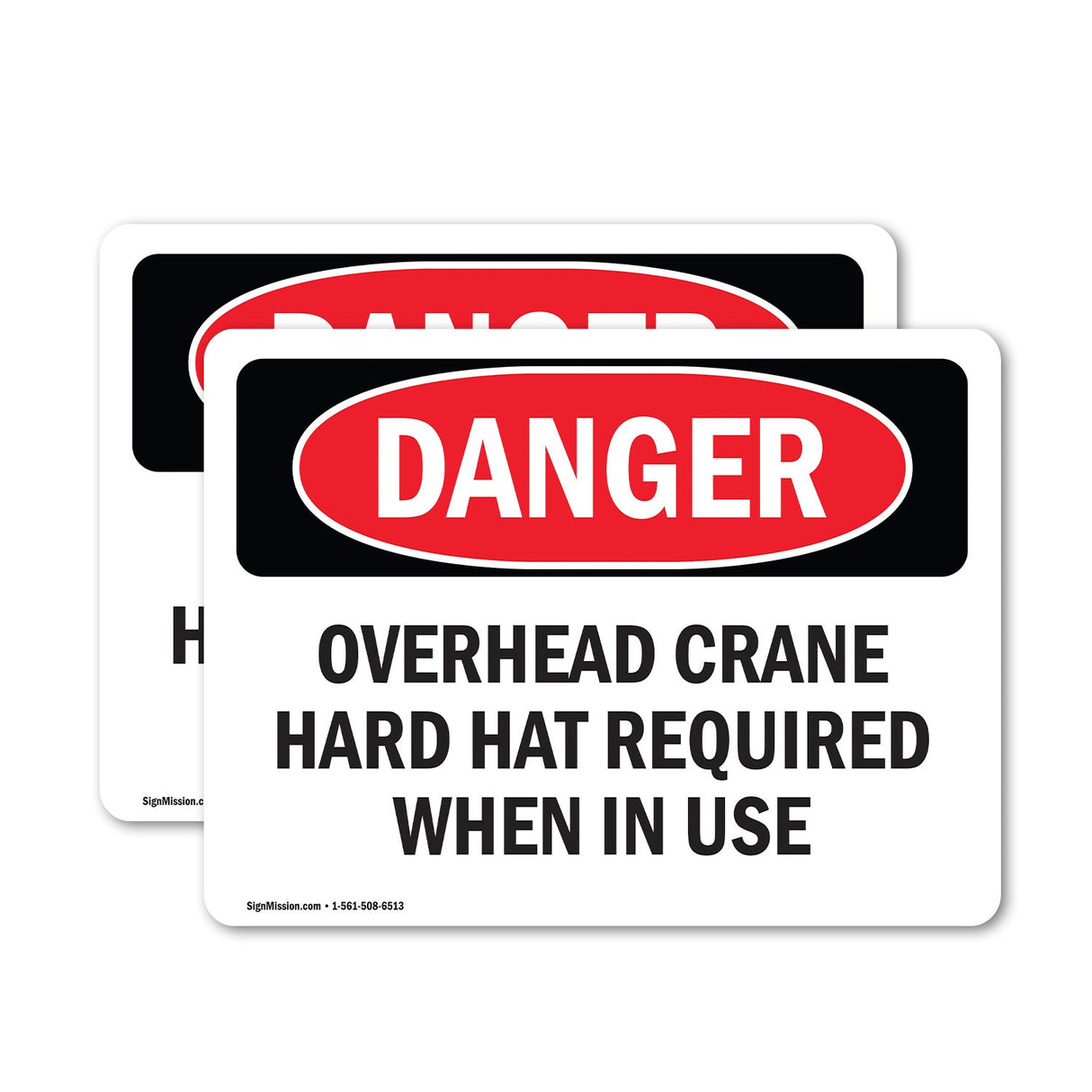 Overhead Crane Hard Hat Required