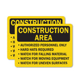 Construction Area Authorized Personnel Only Hard Hats Required