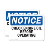 Check Engine Oil Before Operating