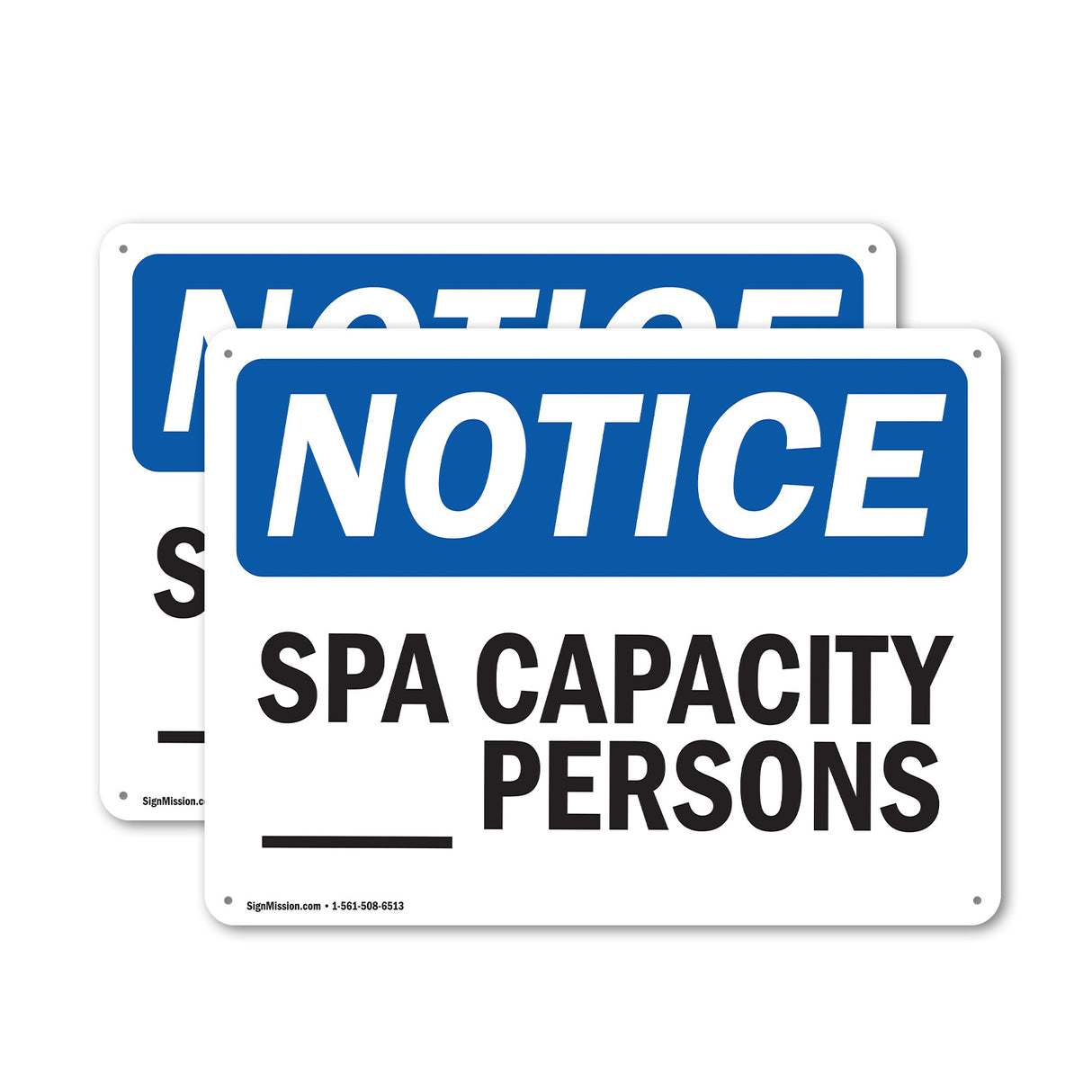 NOTICE Custom Spa Capacity - Persons