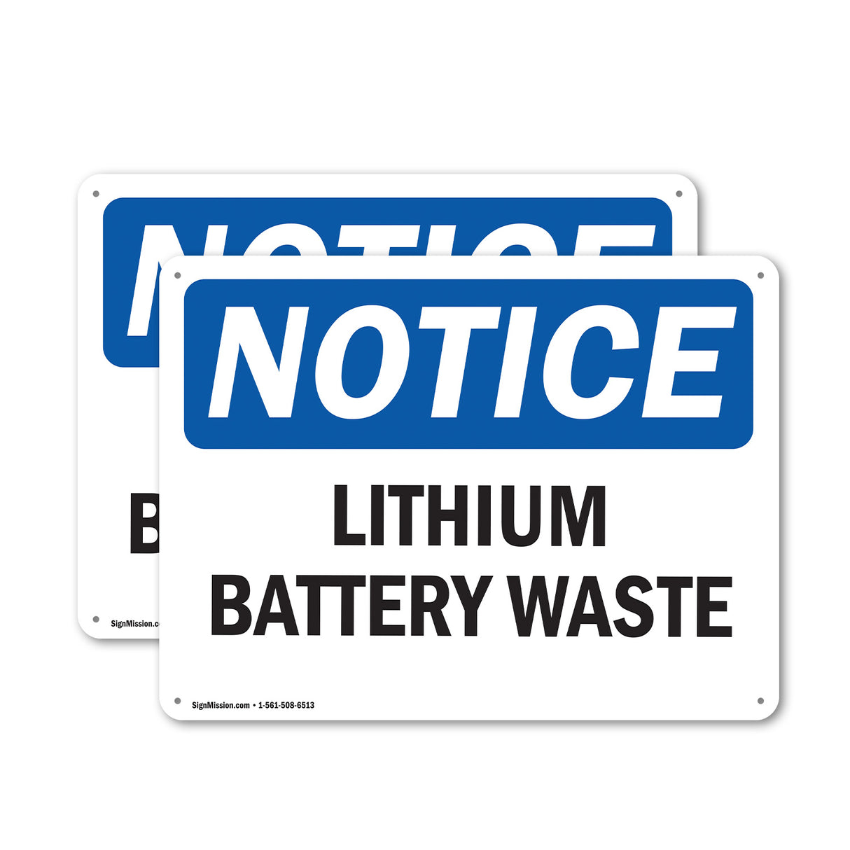 NOTICE Lithium Battery Waste