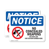 NOTICE No Concealed Weapons