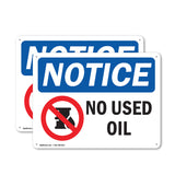 NOTICE No Used Oil