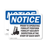 NOTICE Prior To Operating Forklift Safety
