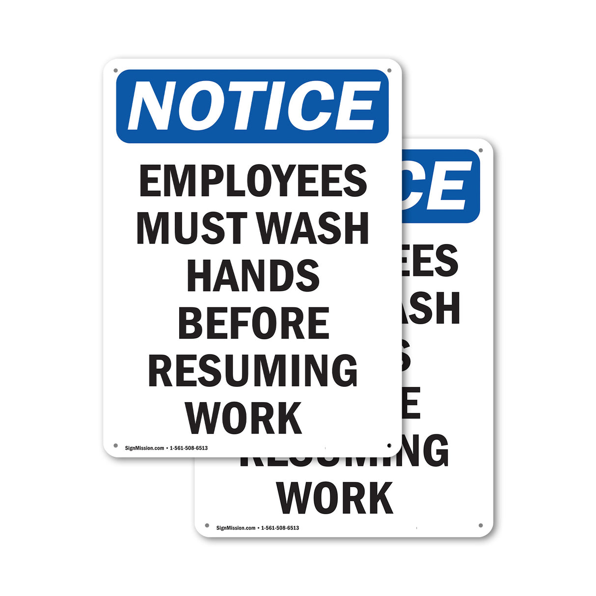 Employees Must Wash Hands Before Sign