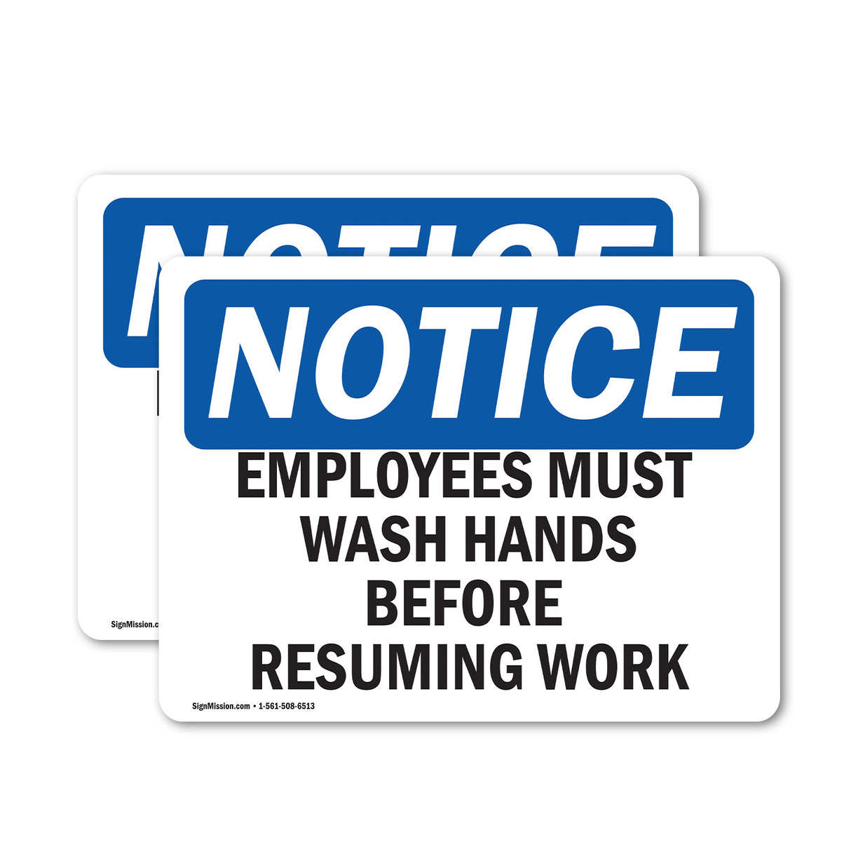 Employees Wash Hands Before Work Sign