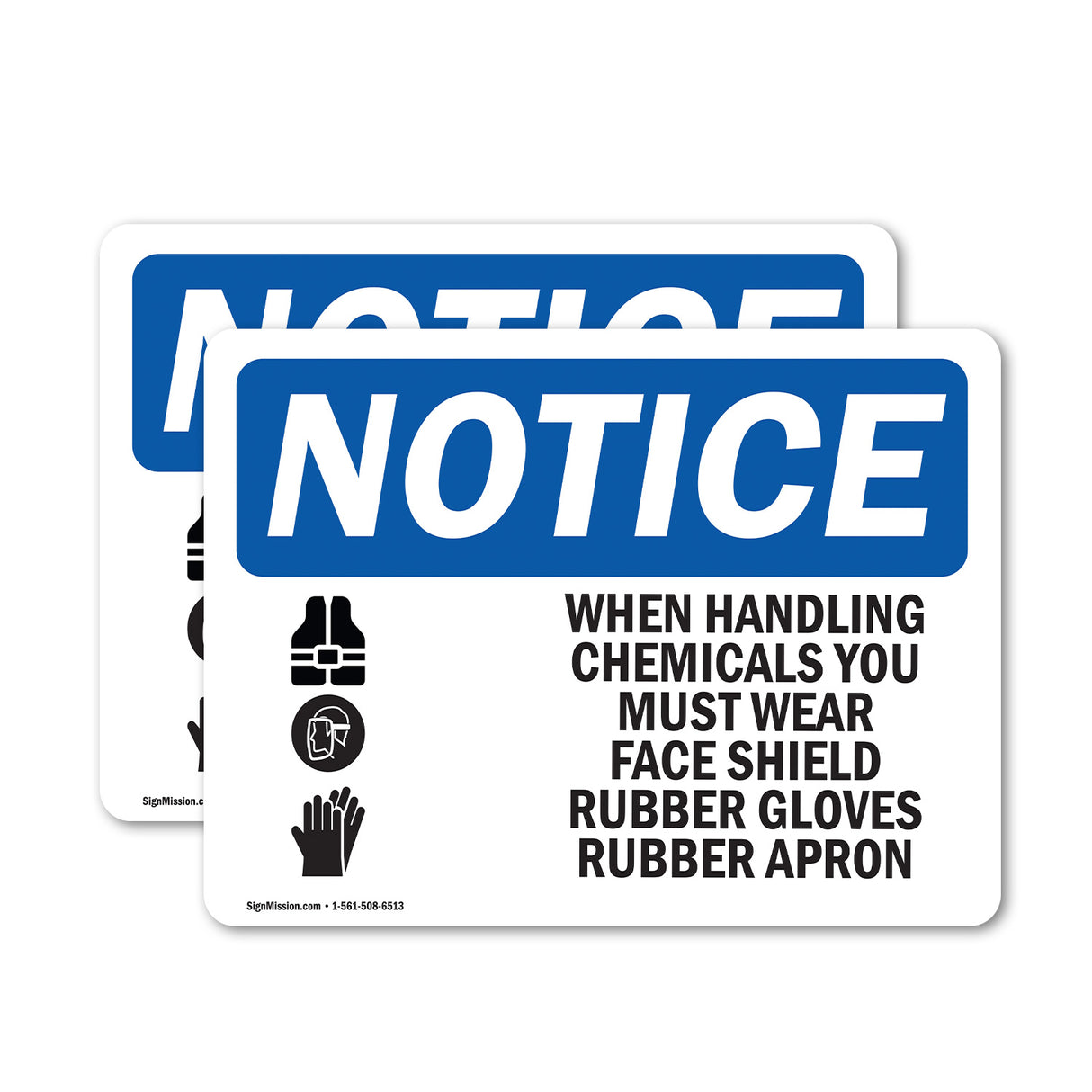 NOTICE Handling Chemicals Wear PPE