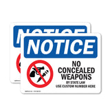 NOTICE No Concealed Weapons