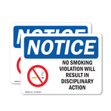 NOTICE No Smoking Violation Disciplinary Action