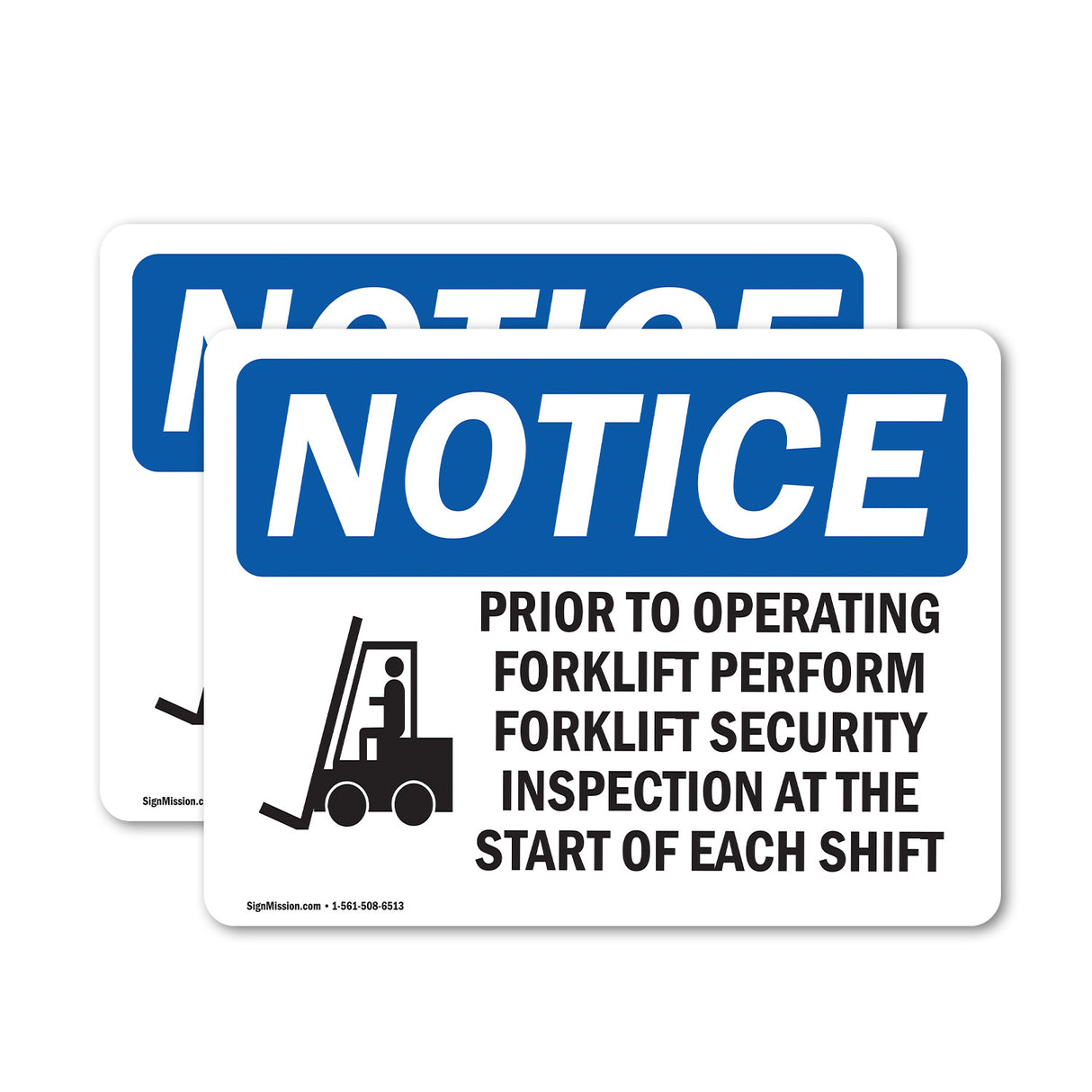 NOTICE Prior To Operating Forklift Safety