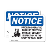 NOTICE Prior To Operating Forklift Safety