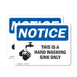 NOTICE This Is A Hand Washing Sink Only With Symbol