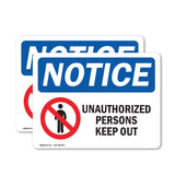 NOTICE Unauthorized Persons Keep Out