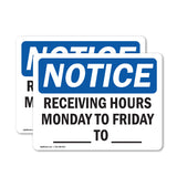 Receiving Hours Monday To Friday ____ To ____