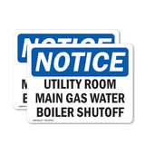 Utility Room Main Gas Water Boiler Shutoff