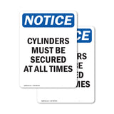 NOTICE Cylinders Must Be Secured At All Times