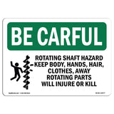 Rotating Shaft Hazard Keep Body, With Symbol