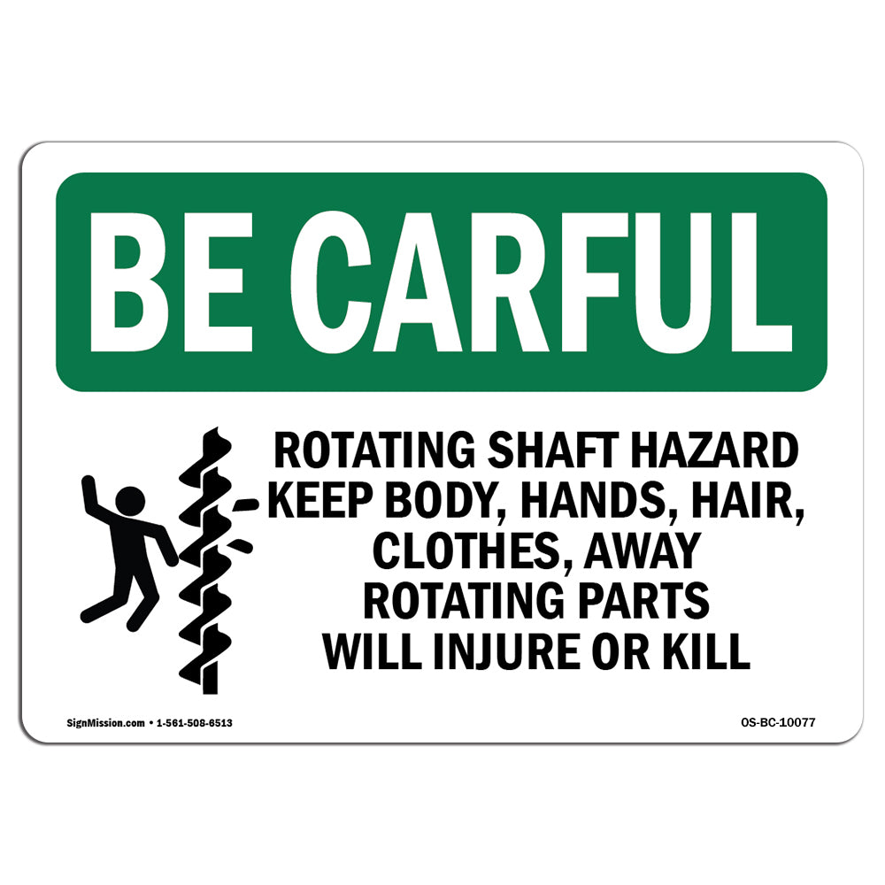 Rotating Shaft Hazard Keep Body, With Symbol