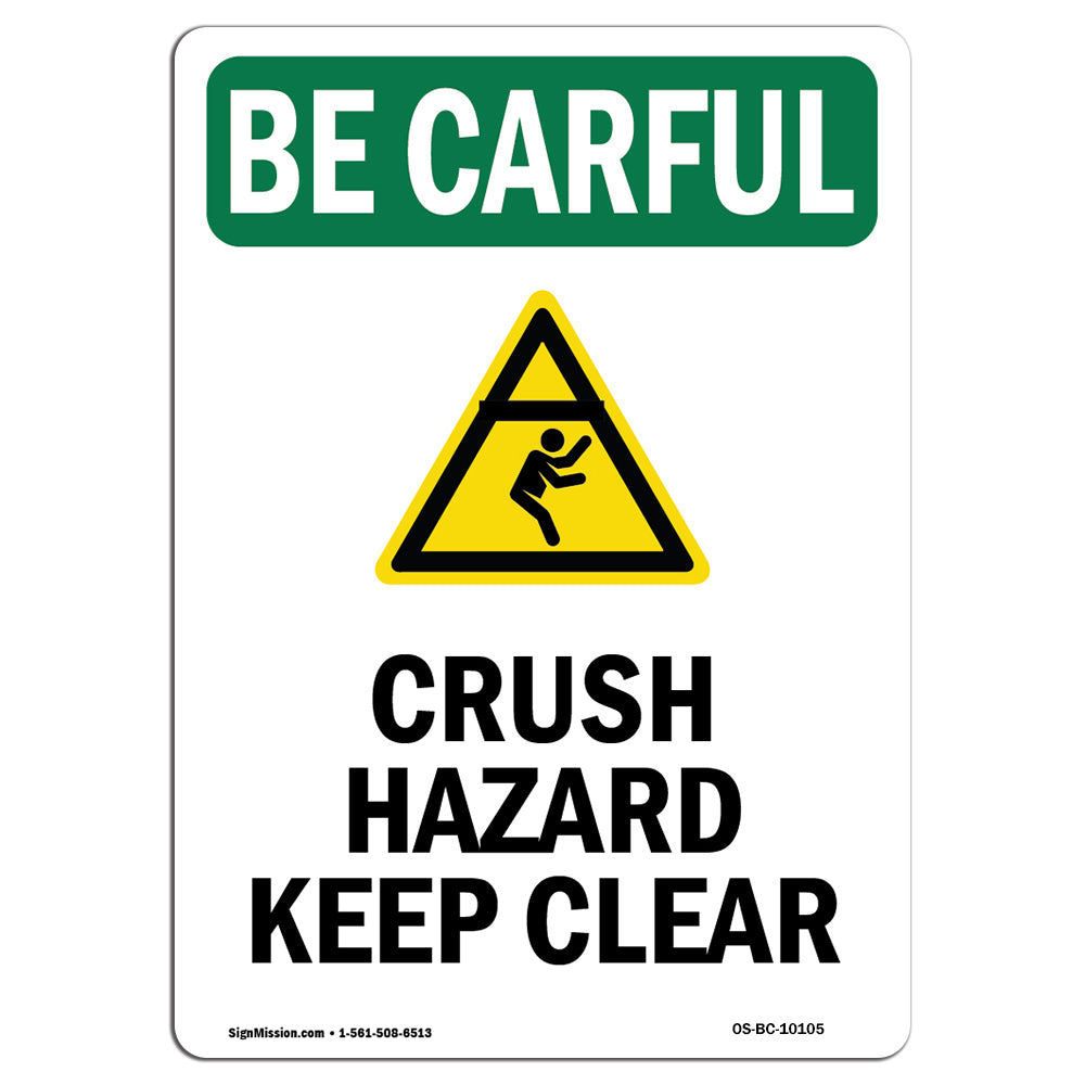 Crush Hazard Keep Clear With Symbol