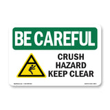 Crush Hazard Keep Clear With Symbol