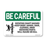 Rotating Shaft Hazard Keep Body, With Symbol