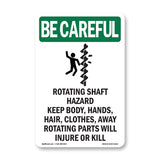 Rotating Shaft Hazard Keep Body, With Symbol