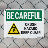 Crush Hazard Keep Clear With Symbol