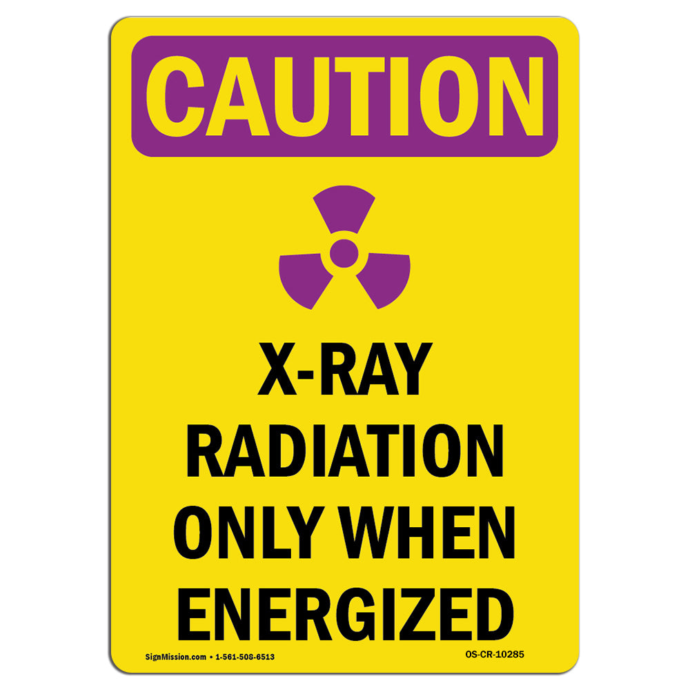 X-Ray Radiation Only When Energized With Symbol