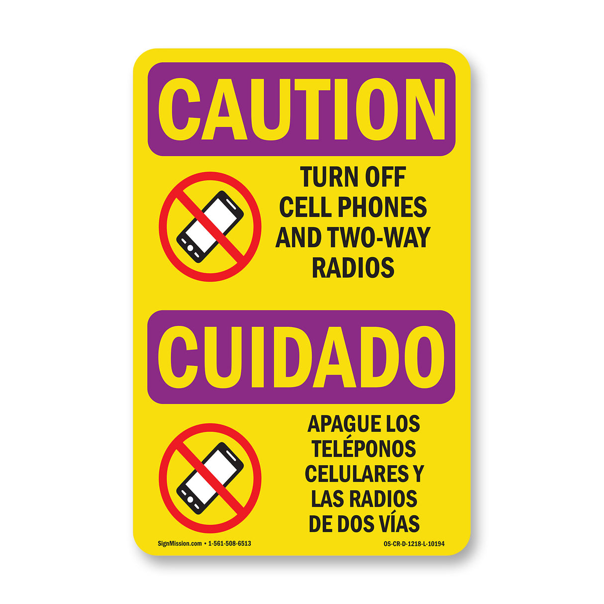 Turn Off Cell Phones And Radios