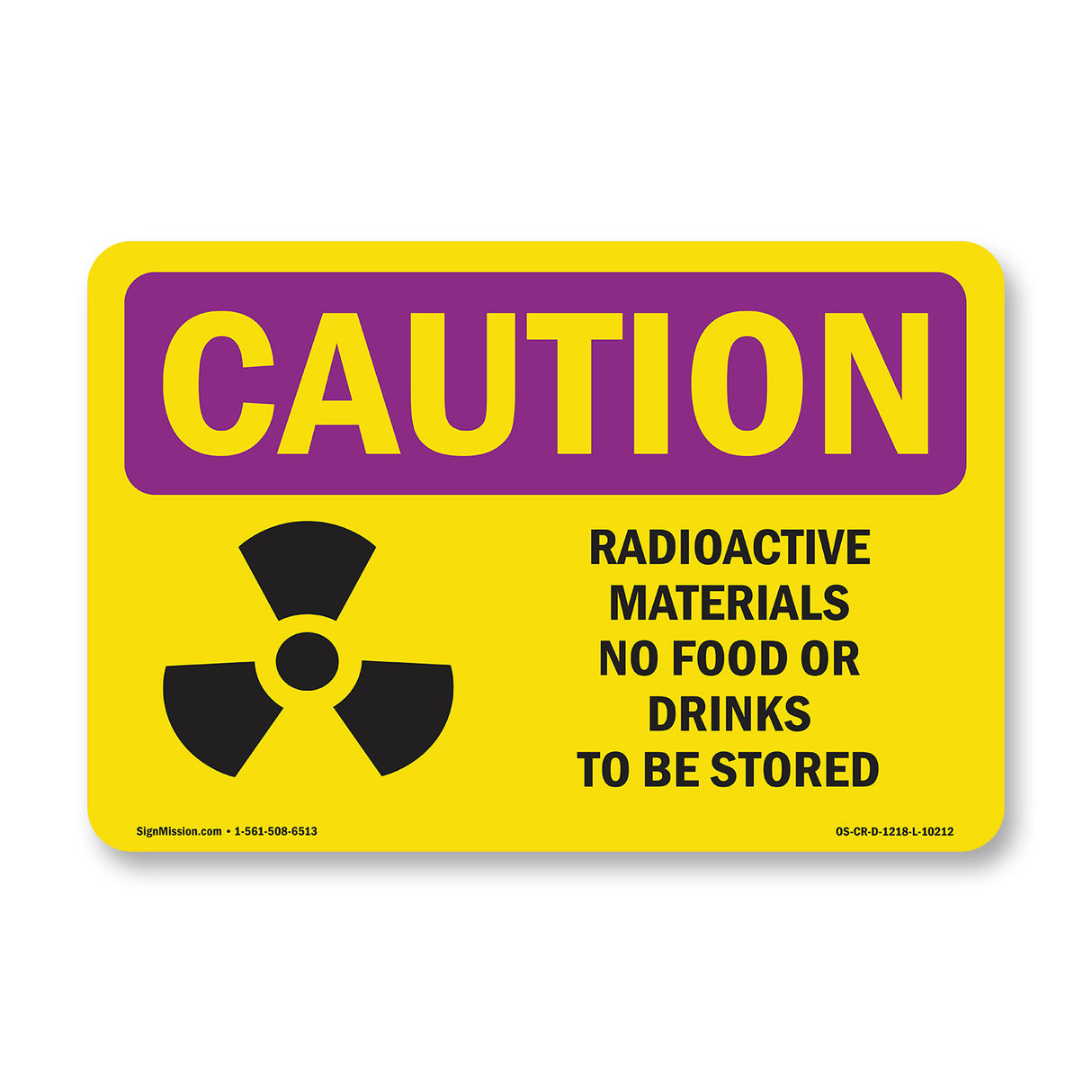 Radioactive Materials No Food With Symbol