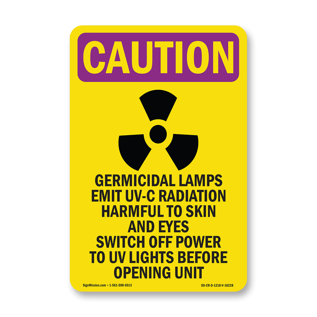 Germicidal Lamps Emit UV-C Radiation With Symbol