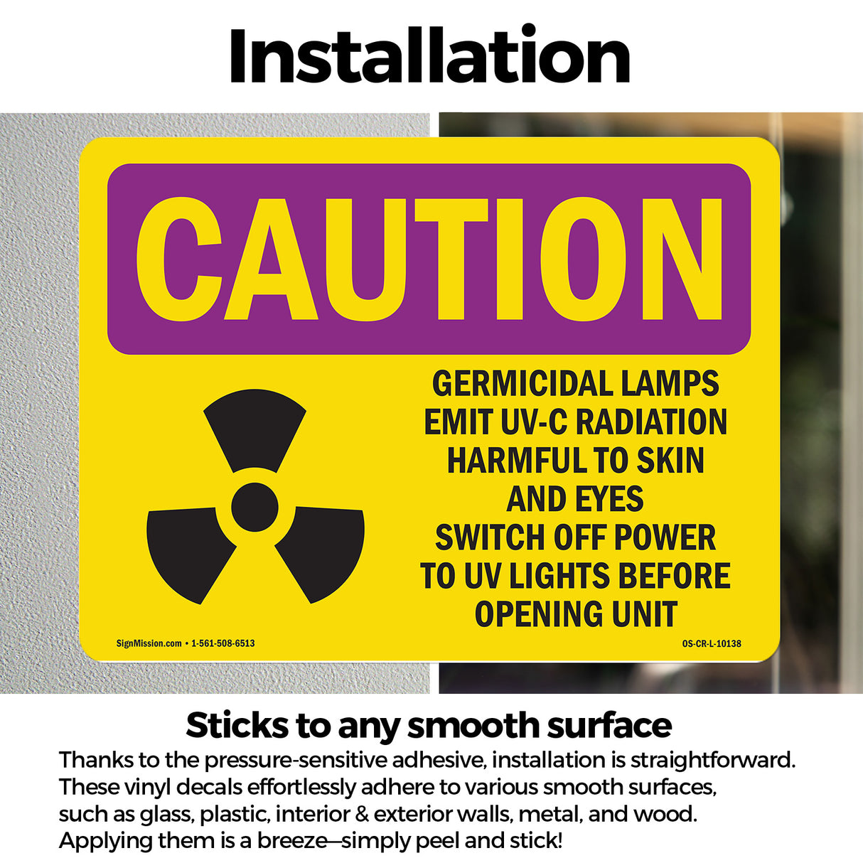 Germicidal Lamps Emit UV-C Radiation With Symbol