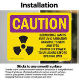 Germicidal Lamps Emit UV-C Radiation With Symbol