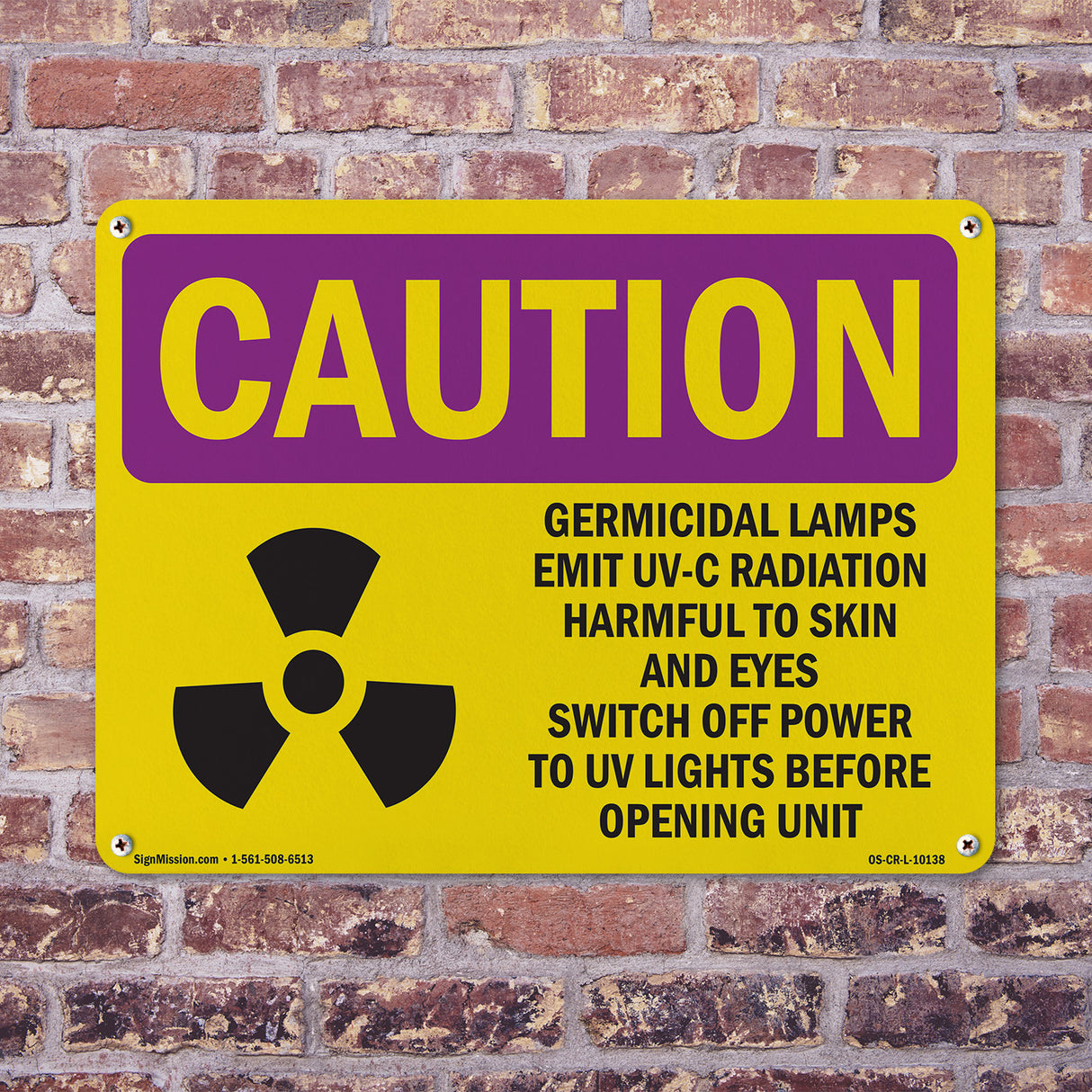 Germicidal Lamps Emit UV-C Radiation With Symbol