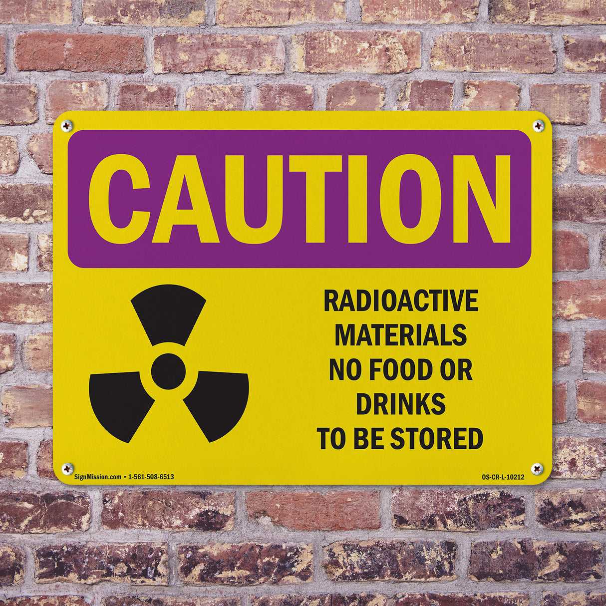 Radioactive Materials No Food With Symbol