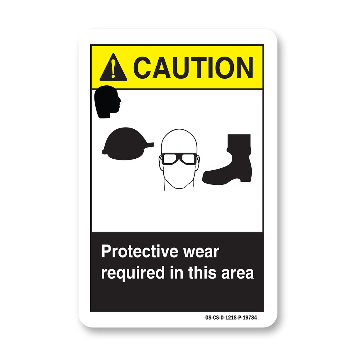 Protective Wear Required In This Area (Eye Head Foot)