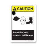 Protective Wear Required In This Area (Eye Head Foot)