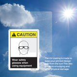 Wear Safety Glasses When Using Equipment