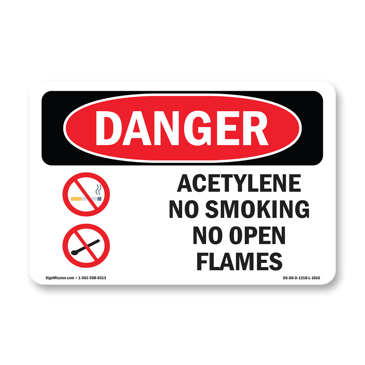 Acetylene No Smoking No Open Flames