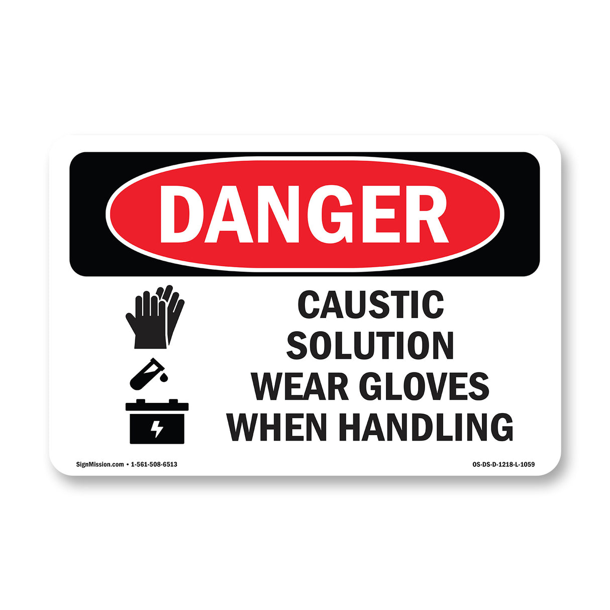 Caustic Solution Wear Gloves When Handling